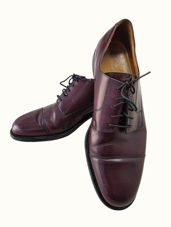 Cole Haan Mens Dress Shoes 12D Burgundy Leather Oxford Vintage Made in India main image 16